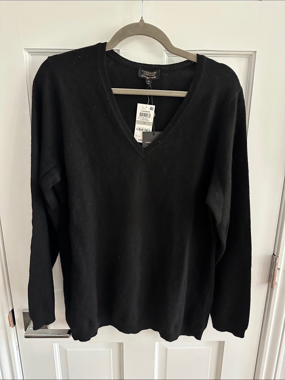 Charter Club Black V-Neck Women's Sweater